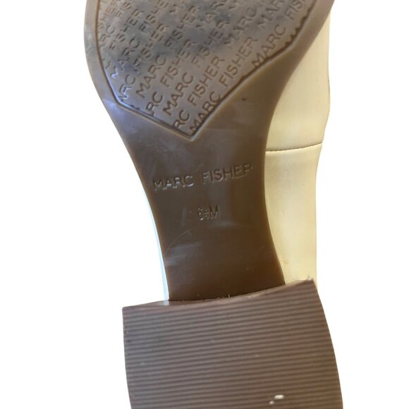 Marc Fisher Phylicia Loafers Womens 6.5 Cream Solid Tassle Chunky Heel Classic - Picture 9 of 11